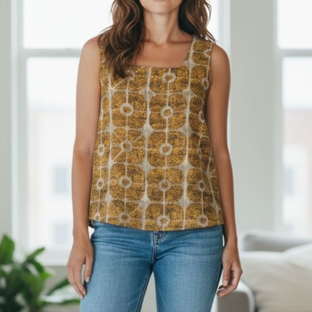 Cotelac abstract‎ print boho top nwt
